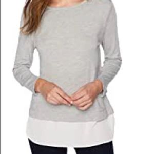 J Crew Woven Hem Shirt 3/4 sleeve NWT Small